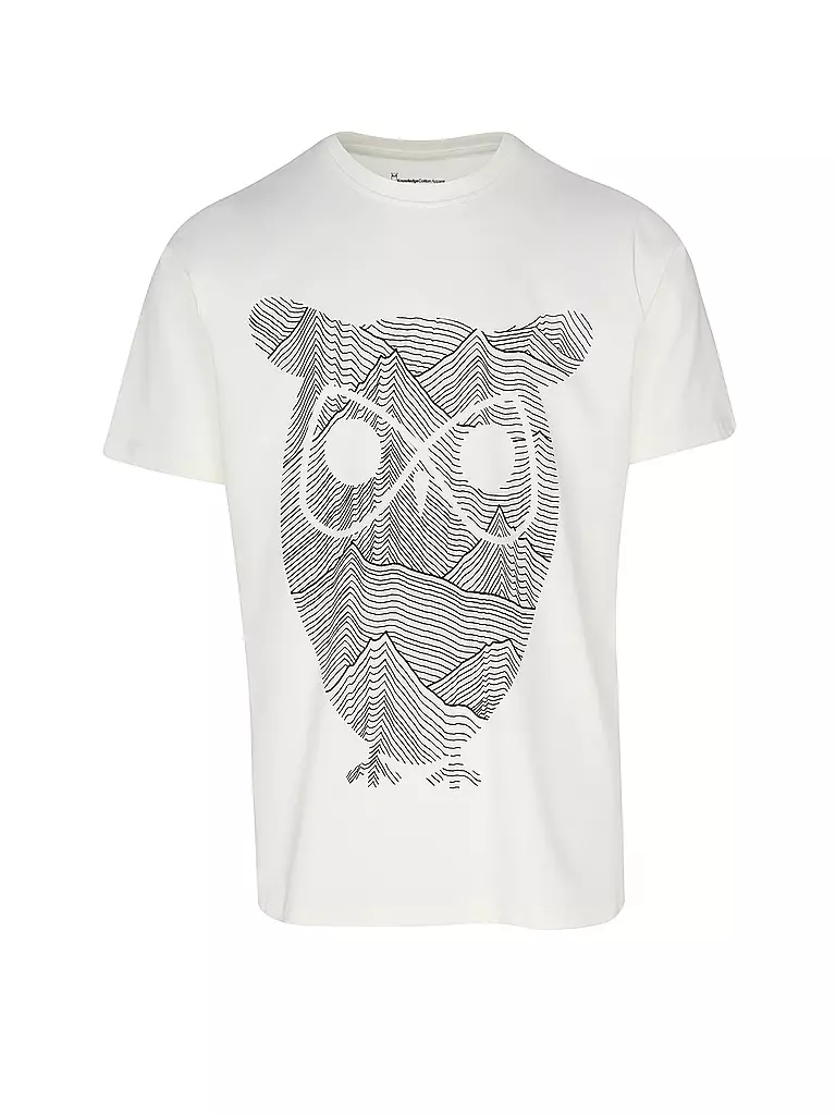 KNOWLEDGE COTTON APPAREL | Camiseta OWL LINES | Crema