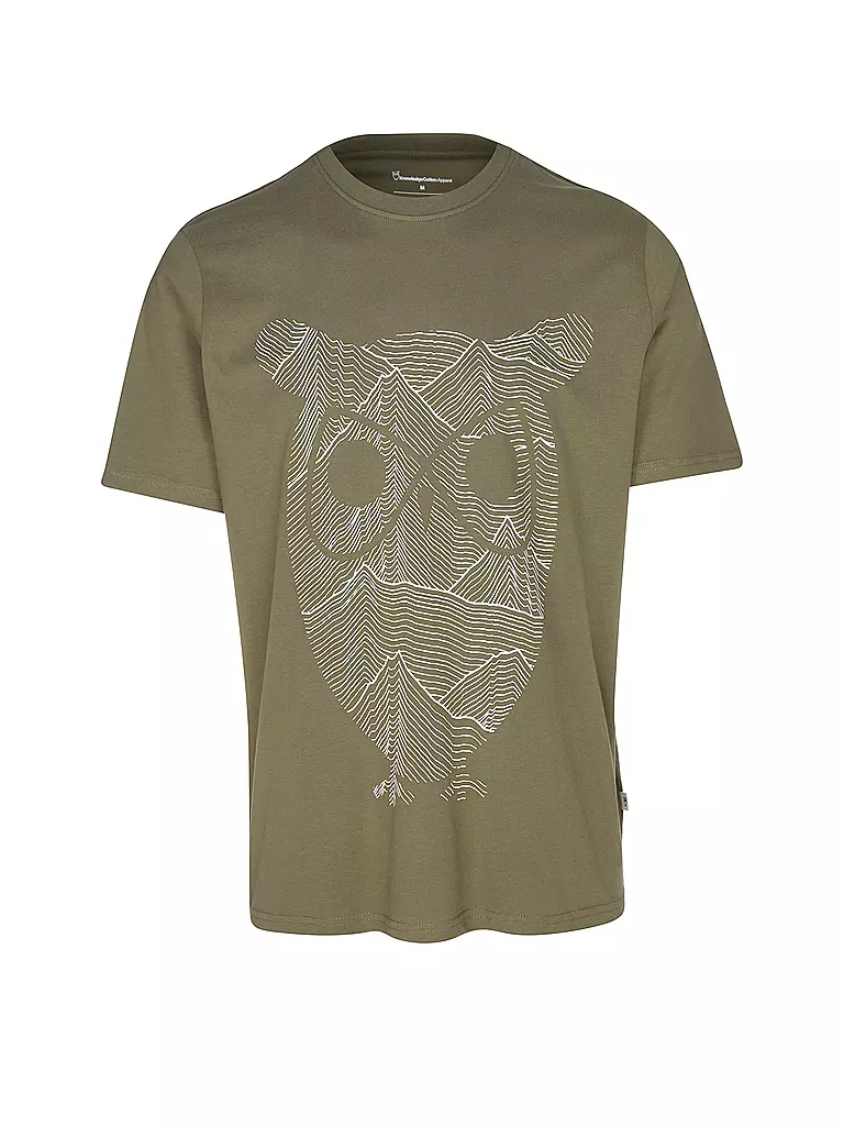 KNOWLEDGE COTTON APPAREL | Camiseta OWL LINES | Oliva