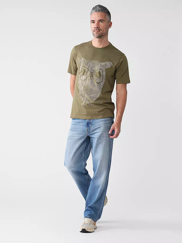 KNOWLEDGE COTTON APPAREL | Camiseta OWL LINES | Oliva