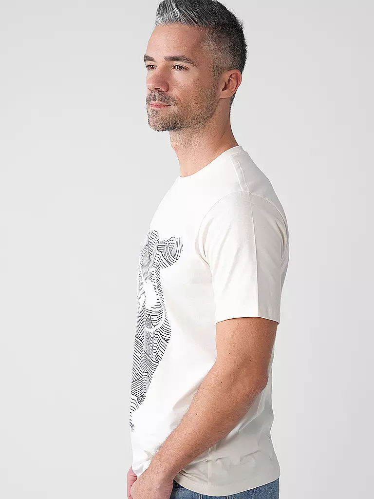 KNOWLEDGE COTTON APPAREL | Camiseta OWL LINES | Crema
