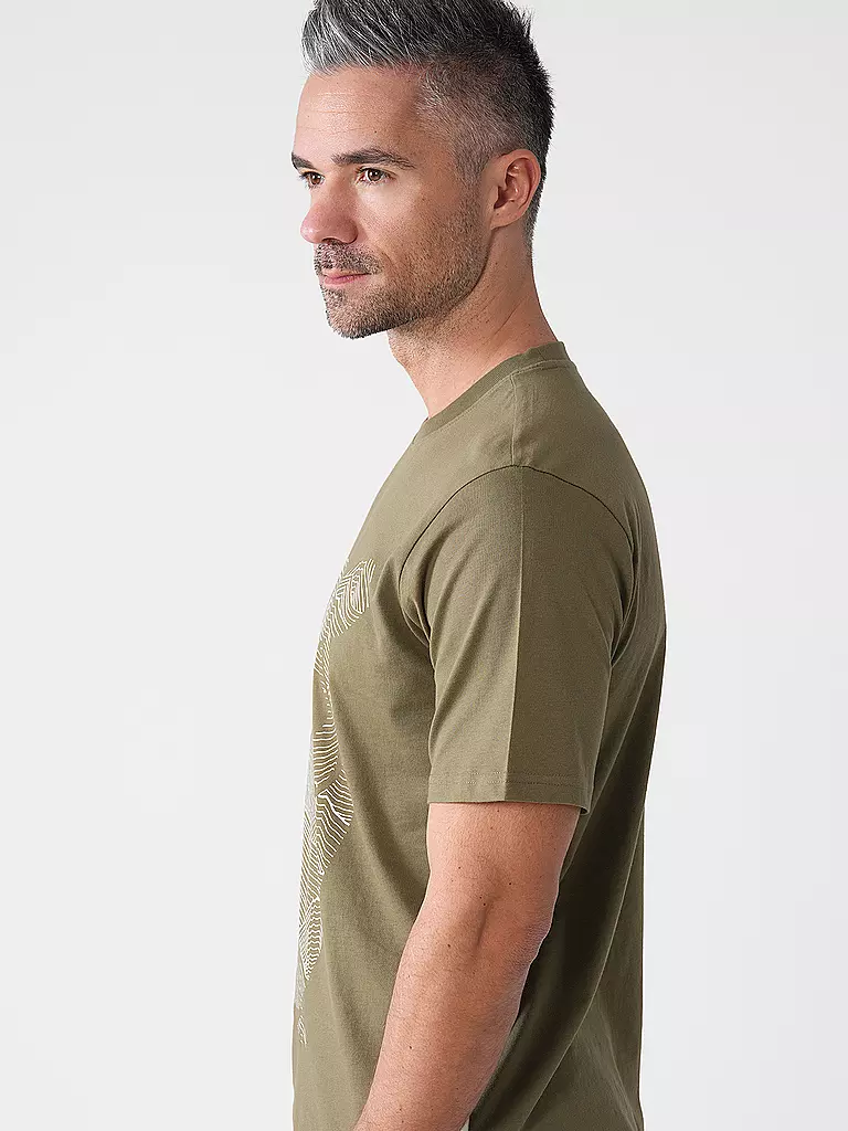KNOWLEDGE COTTON APPAREL | Camiseta OWL LINES | Oliva