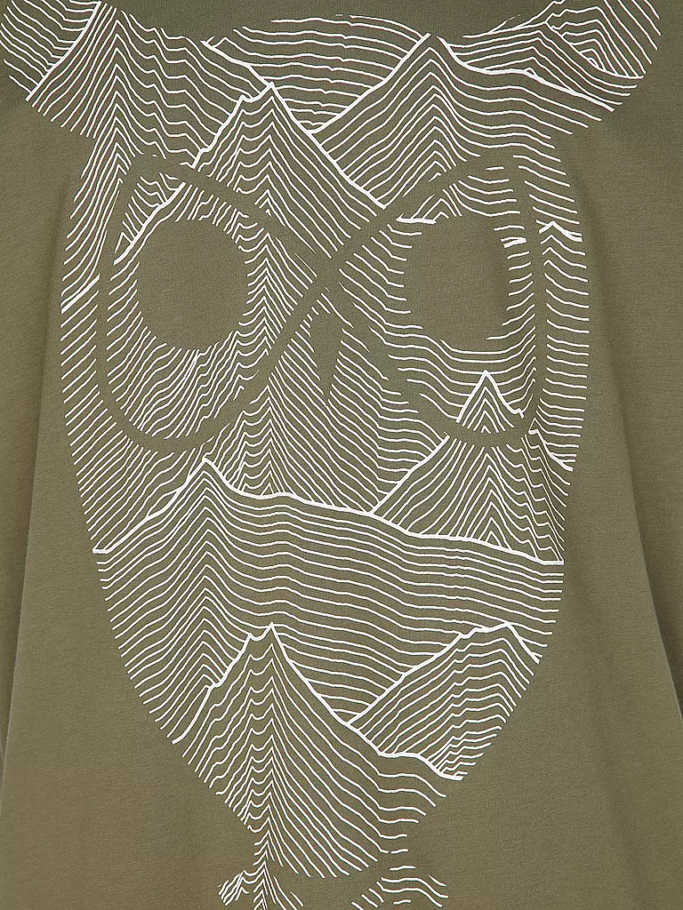 KNOWLEDGE COTTON APPAREL | Camiseta OWL LINES | Oliva