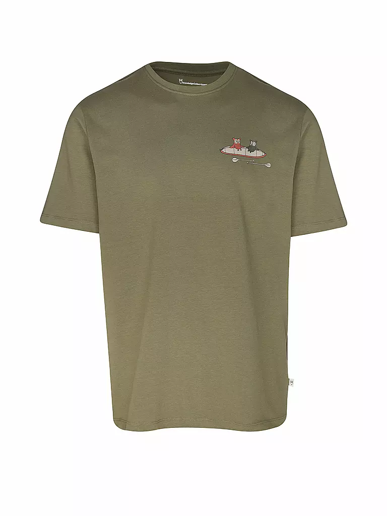 KNOWLEDGE COTTON APPAREL | Camiseta TEE KAJAK | Oliva