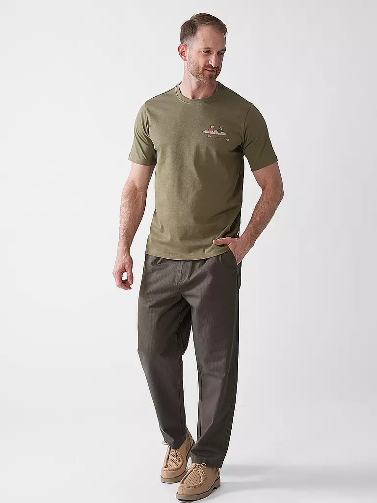 KNOWLEDGE COTTON APPAREL | Camiseta TEE KAJAK | Oliva