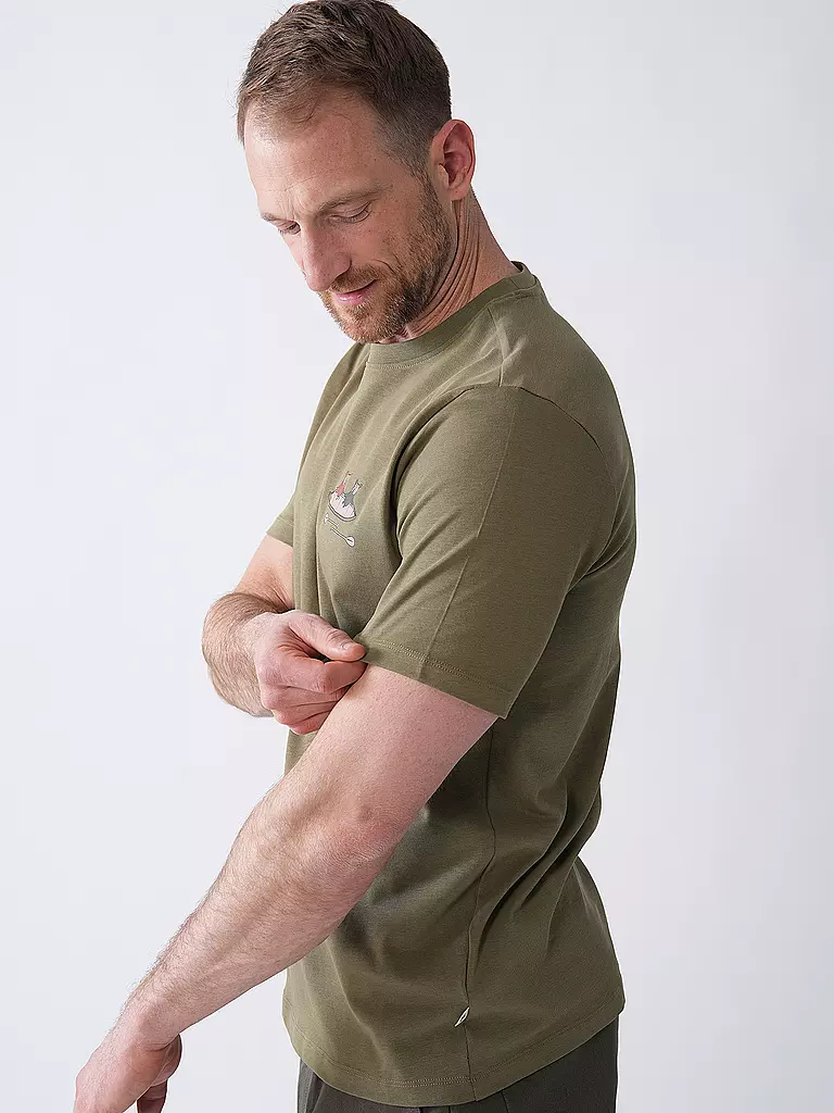 KNOWLEDGE COTTON APPAREL | Camiseta TEE KAJAK | Oliva
