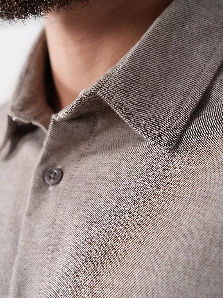 KNOWLEDGE COTTON APPAREL | Flanellhemd Slim Fit | Gris claro