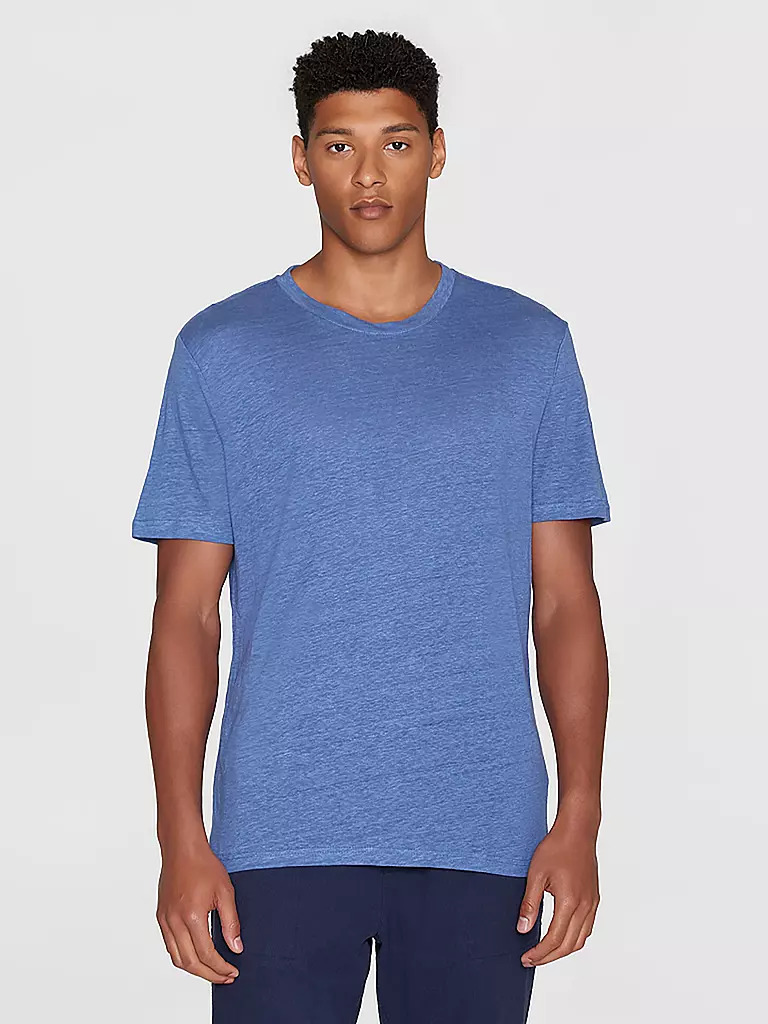 KNOWLEDGE COTTON APPAREL | Leinen T-Shirt | Azul