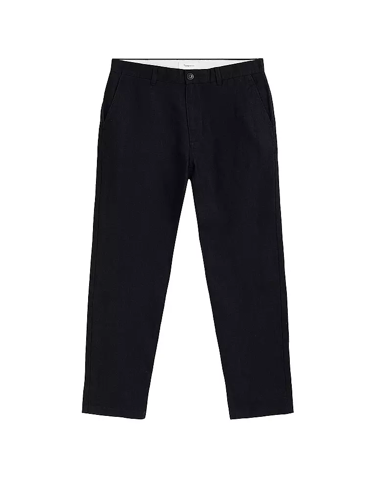 KNOWLEDGE COTTON APPAREL | Leinenchino Loose Fit CHUCK | Negro