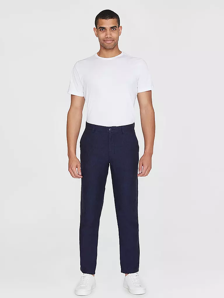 KNOWLEDGE COTTON APPAREL | Leinenchino Loose Fit CHUCK | Azul