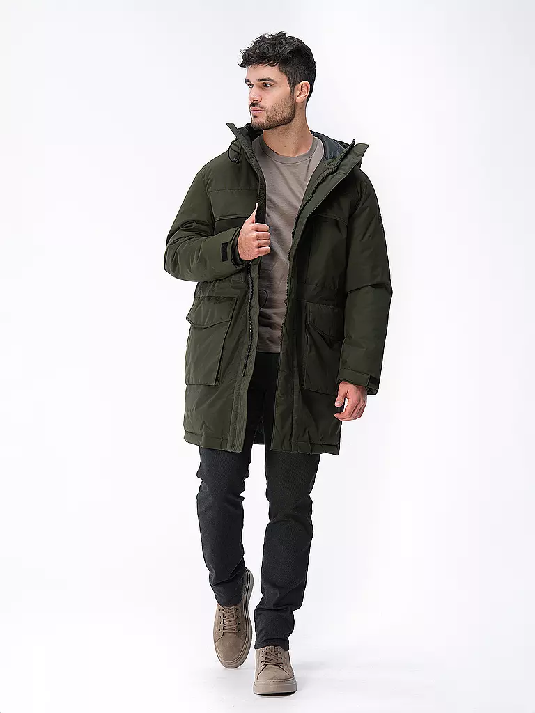 KNOWLEDGE COTTON APPAREL | Parka APEX CANVAS | Verde oscuro
