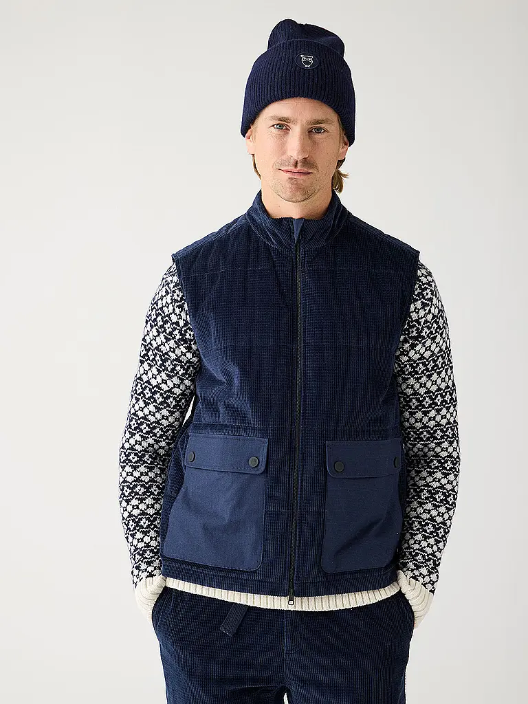 KNOWLEDGE COTTON APPAREL | Produktname: Cordgilet | Azul