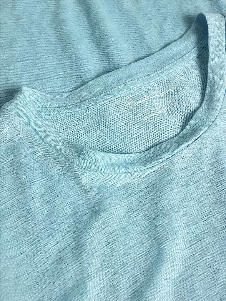KNOWLEDGE COTTON APPAREL | T-Shirt  | Turquesa