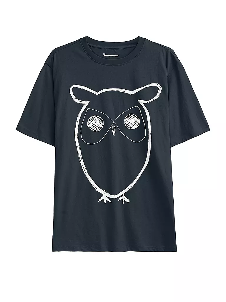 KNOWLEDGE COTTON APPAREL | T-Shirt BIG OWL | Azul