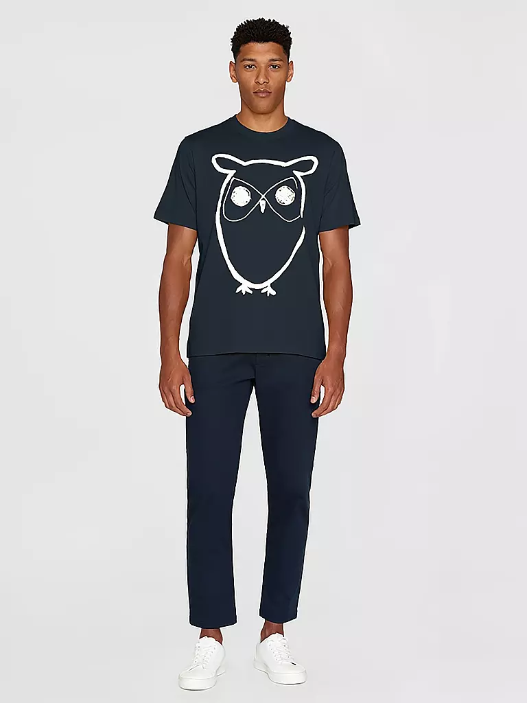 KNOWLEDGE COTTON APPAREL | T-Shirt BIG OWL | Azul