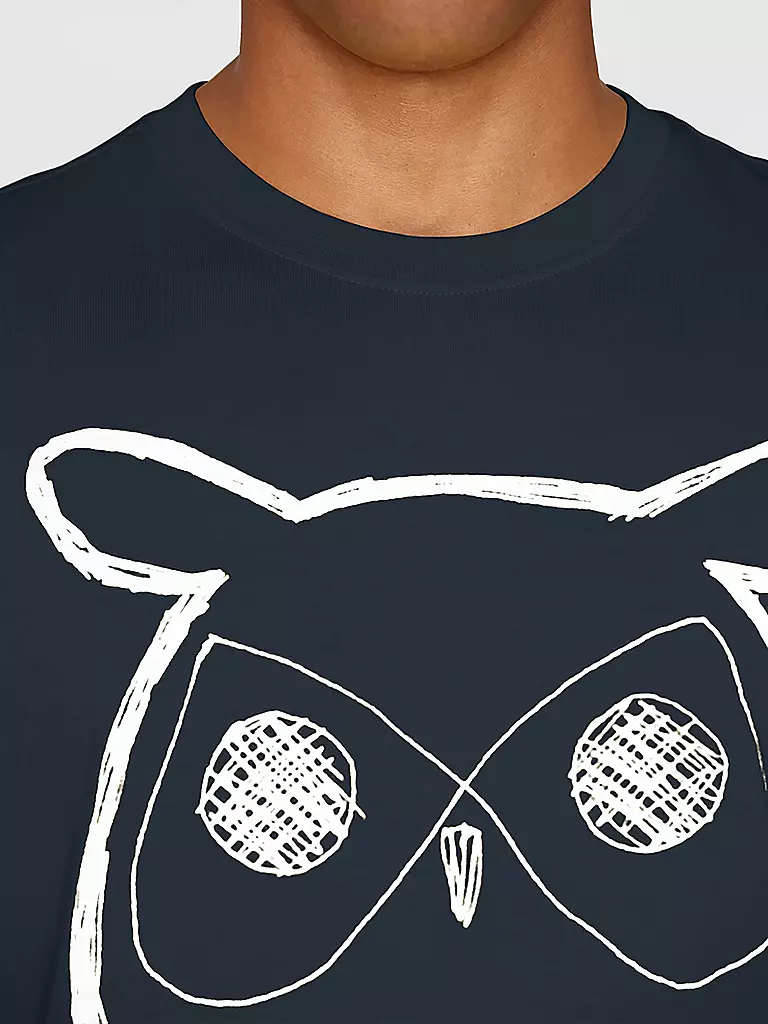 KNOWLEDGE COTTON APPAREL | T-Shirt BIG OWL | Azul