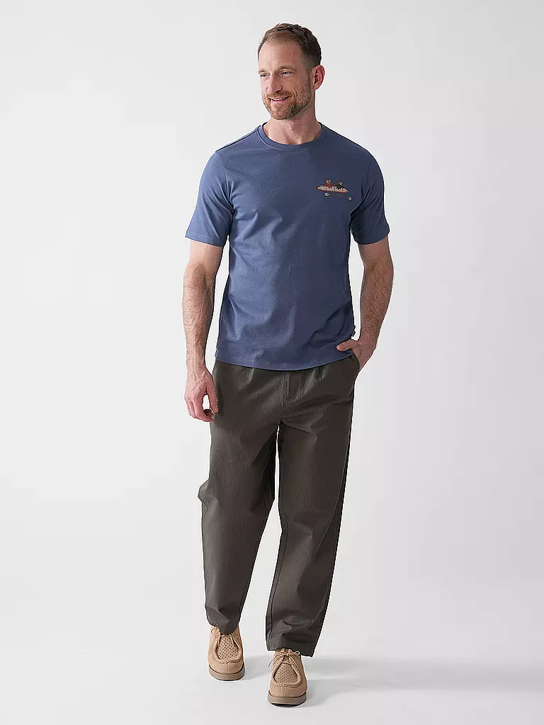 KNOWLEDGE COTTON APPAREL | T-Shirt TEE KAJAK | Azul
