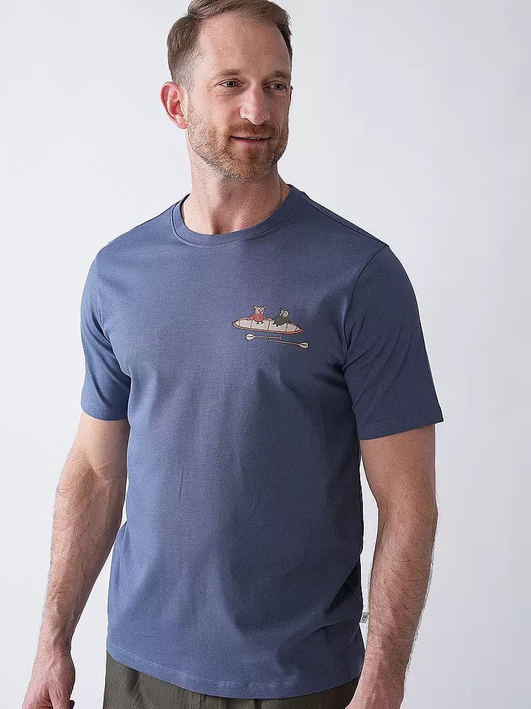 KNOWLEDGE COTTON APPAREL | T-Shirt TEE KAJAK | Azul