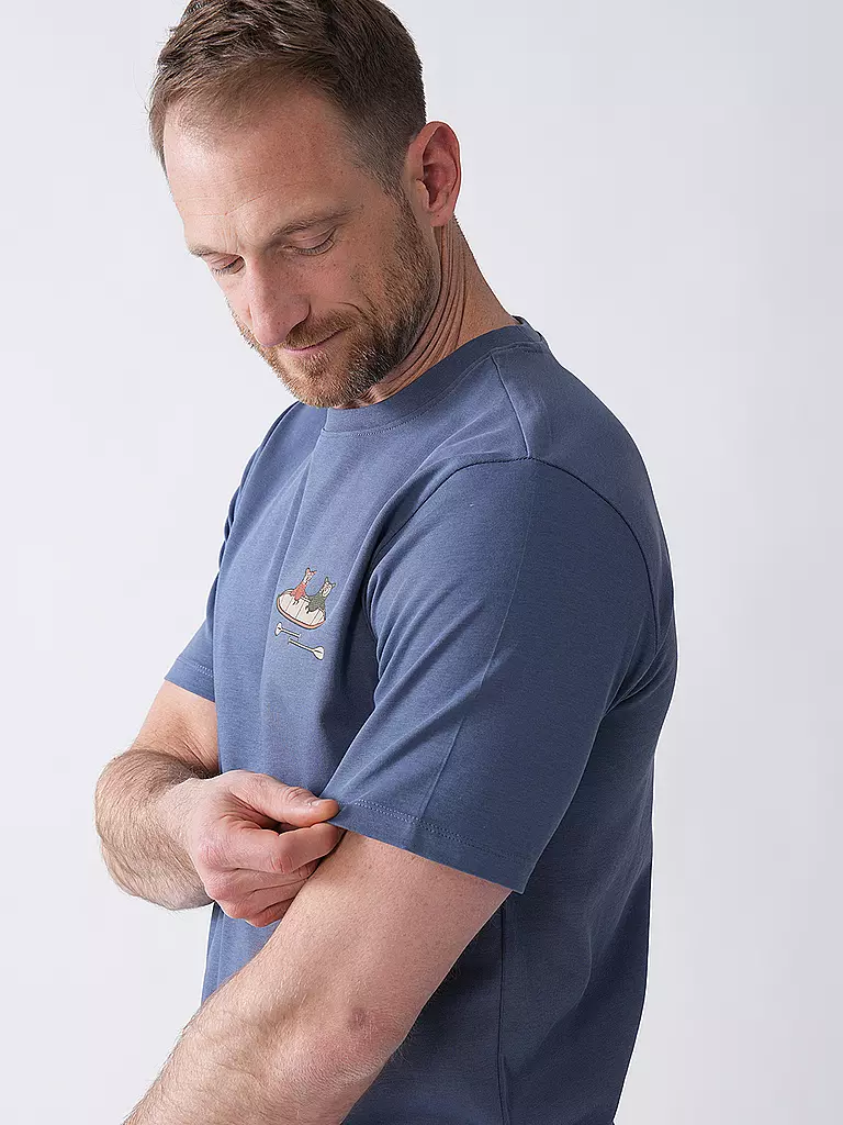 KNOWLEDGE COTTON APPAREL | T-Shirt TEE KAJAK | Azul