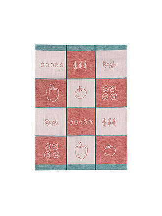 KRACHT | Paño de cocina 50x70cm Cuadros de verduras Rojo