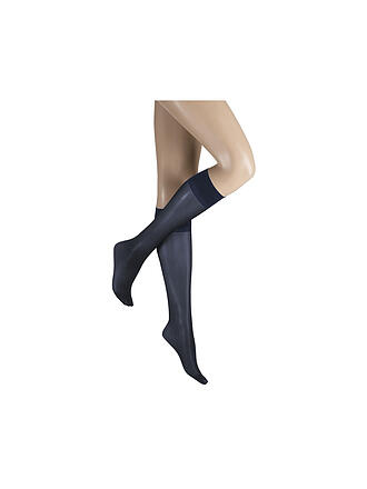 KUNERT | Calcetines hasta la rodilla Satin 40 den marino