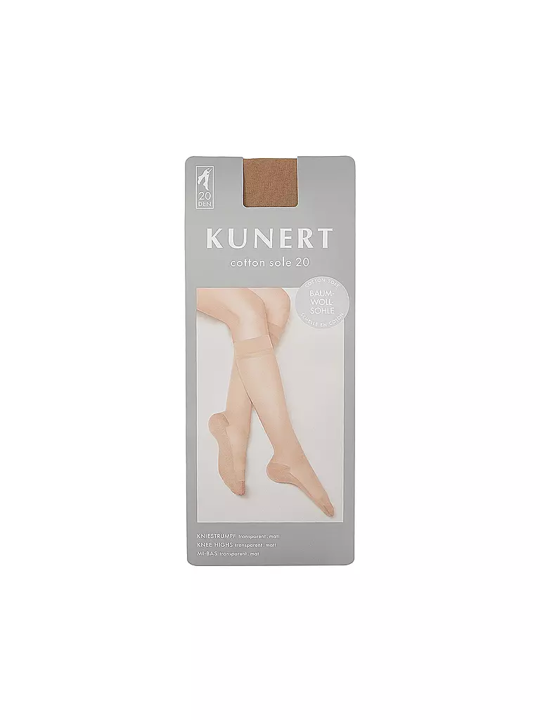 KUNERT | Calcetines hasta la rodilla COTTON SOLE 20 DEN | Marrón claro
