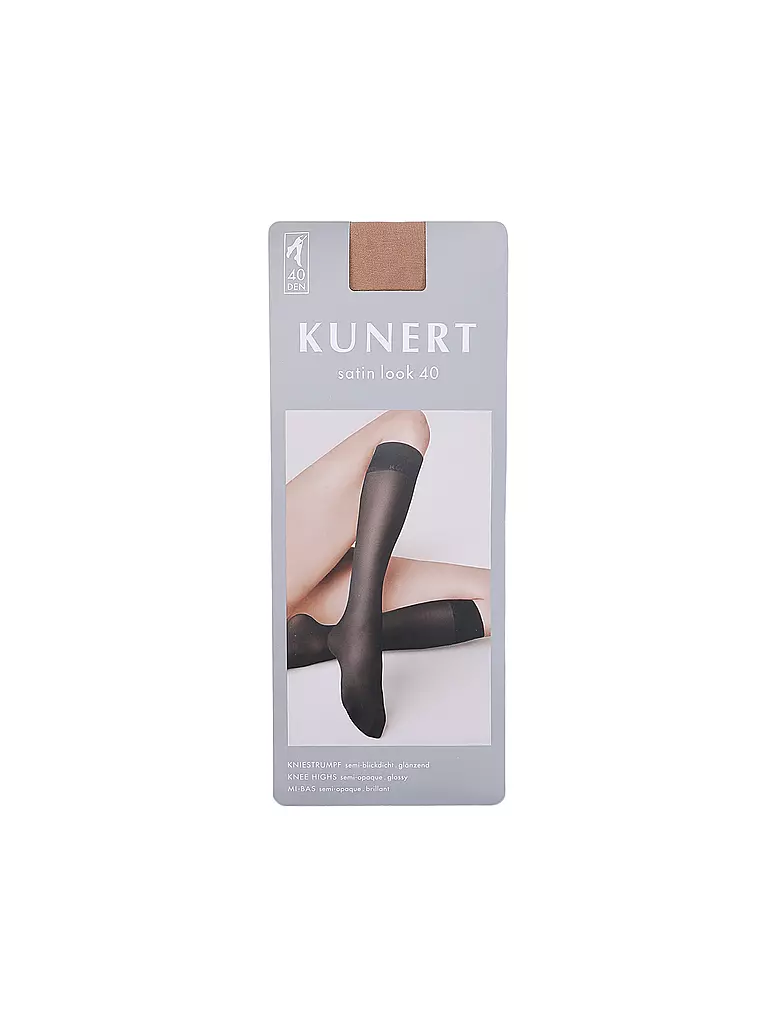 KUNERT | Calcetines hasta la rodilla Satin 40 den polvo | Beige