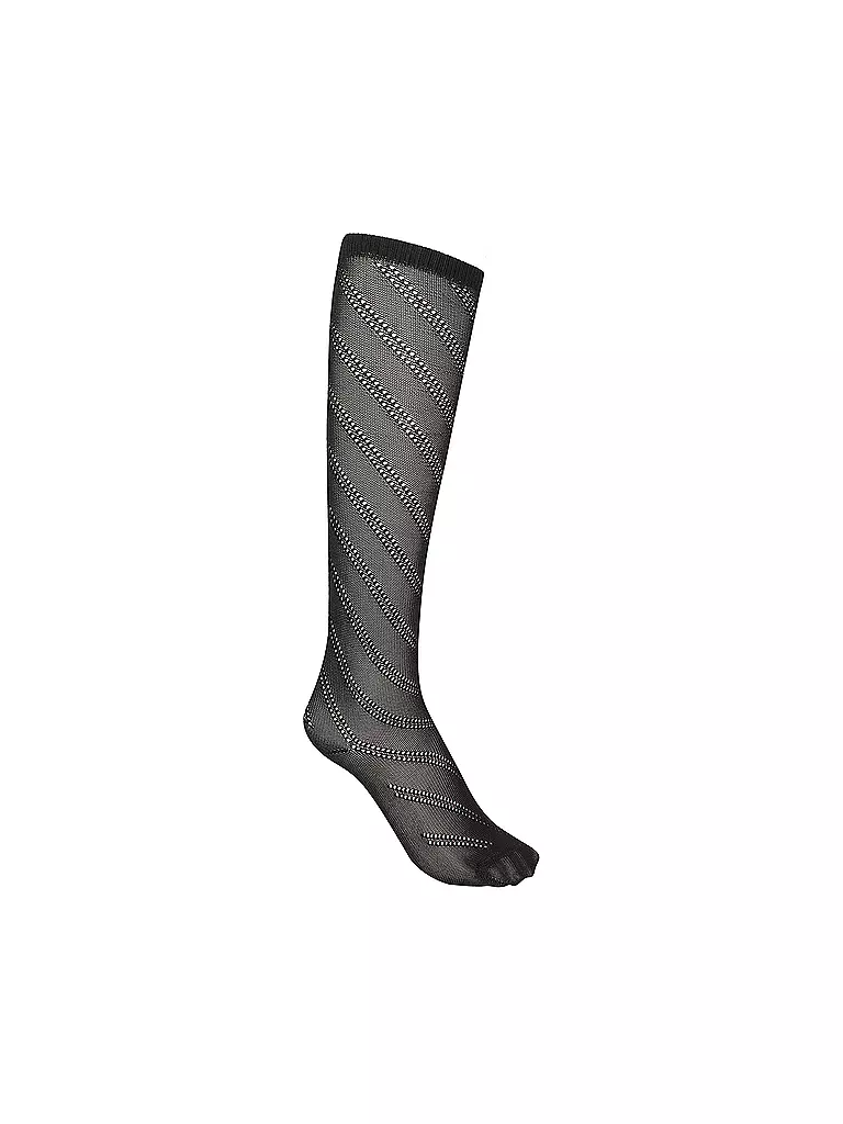 KUNERT | Kniestrümpfe DIAGONAL CROCHET | Negro