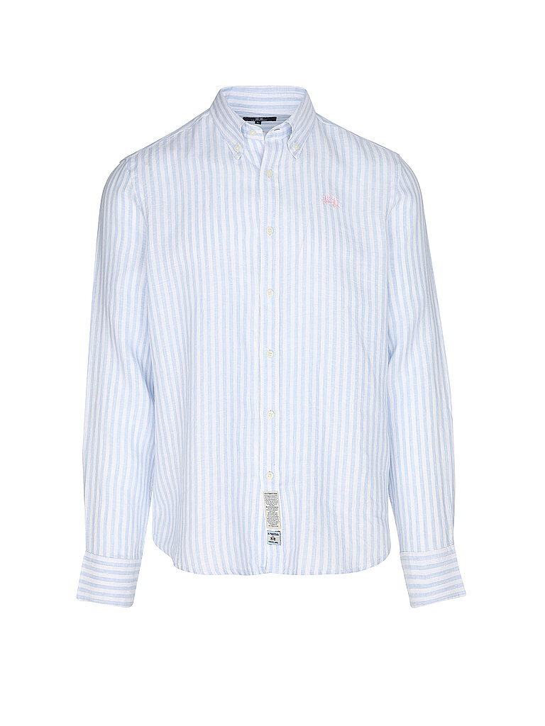 Camisa de lino azul claro M