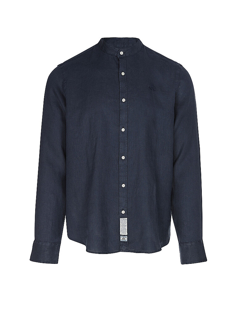 Camisa de lino azul oscuro XL