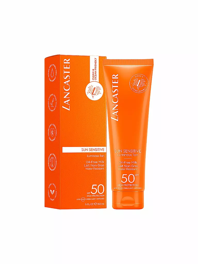 LANCASTER | Clean Sun Sensitive Oil Free Body Milk SPF 50 150ml | Sin color