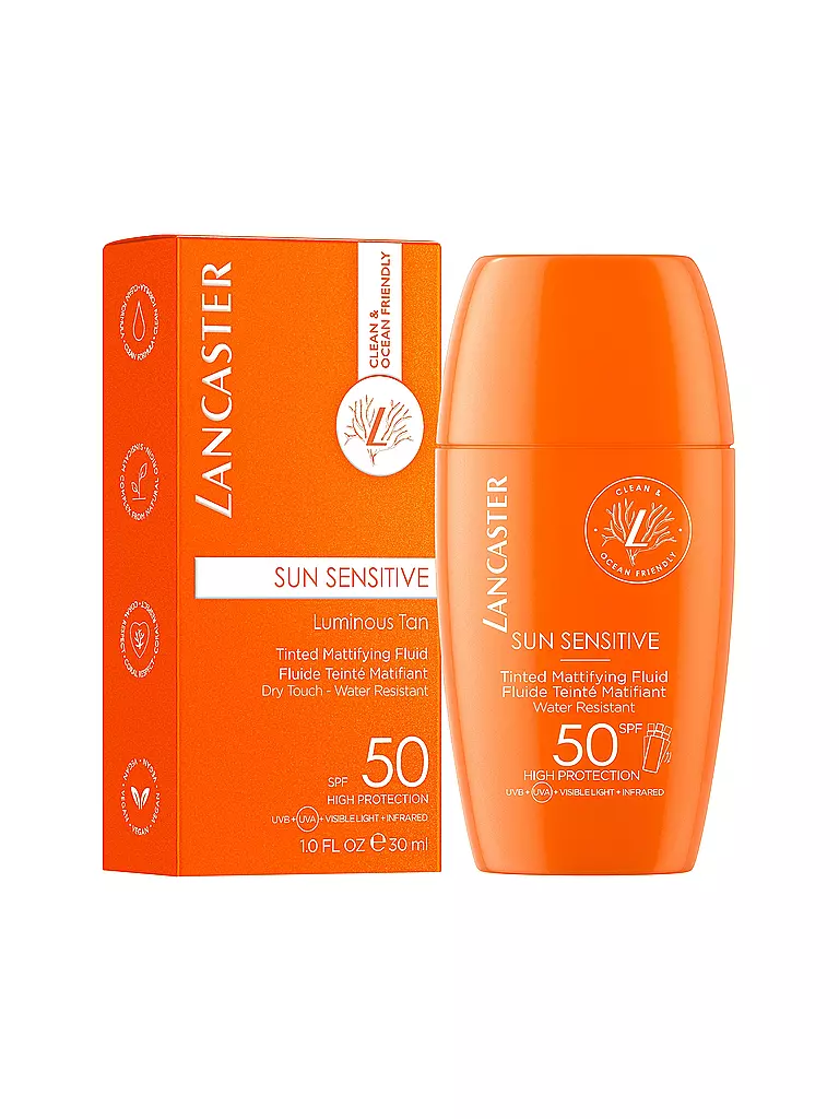 LANCASTER | Sun Sensitive Fluido Matificante con Color SPF50 30ml | Sin color