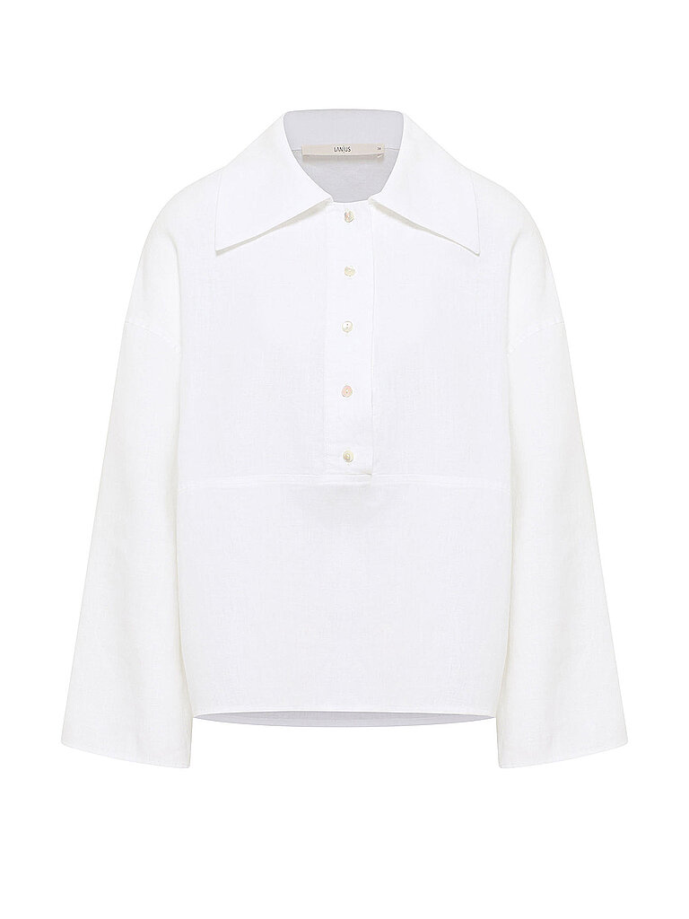 Blusa de lino corte oversized blanco 34