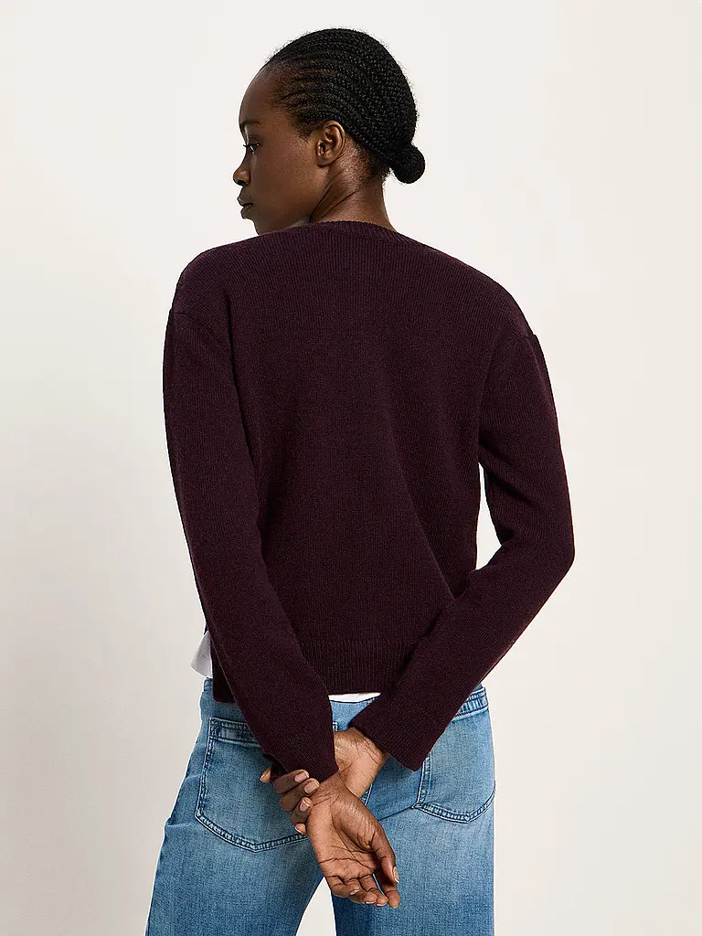 LANIUS | Cárdigan Boxy Fit | Rojo oscuro