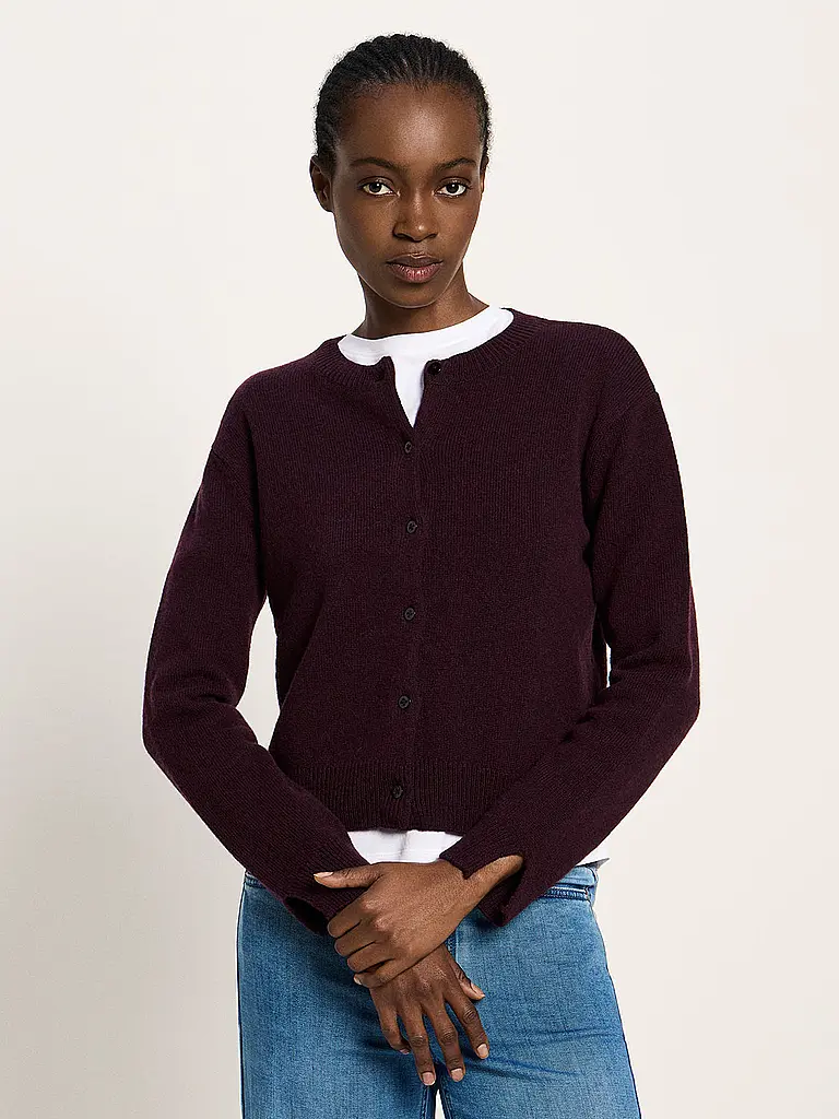 LANIUS | Cárdigan Boxy Fit | Rojo oscuro