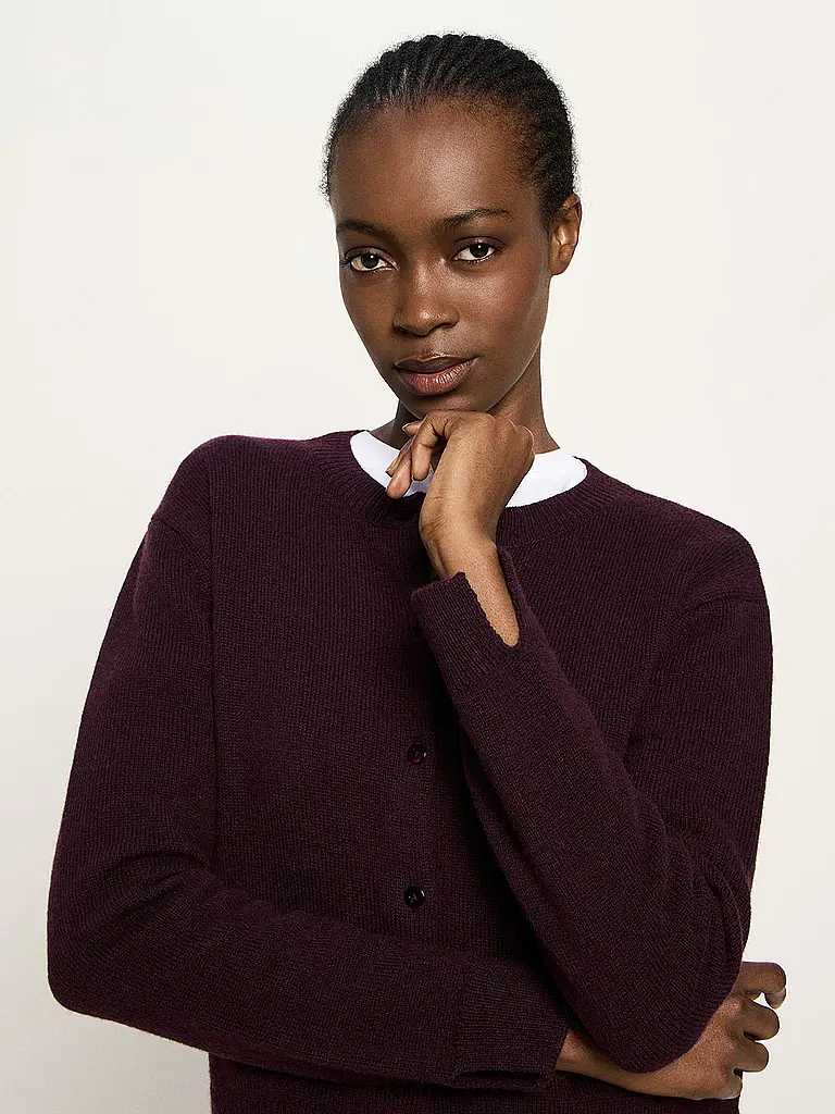 LANIUS | Cárdigan Boxy Fit | Rojo oscuro