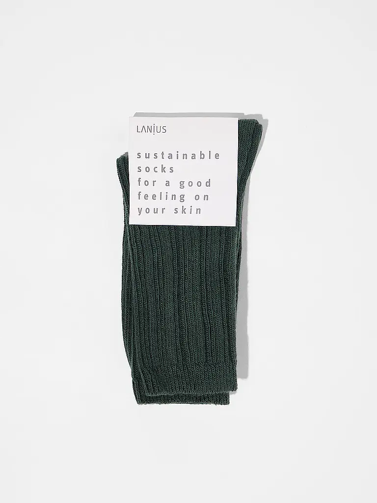 LANIUS | Calcetines forest melange | Verde oscuro
