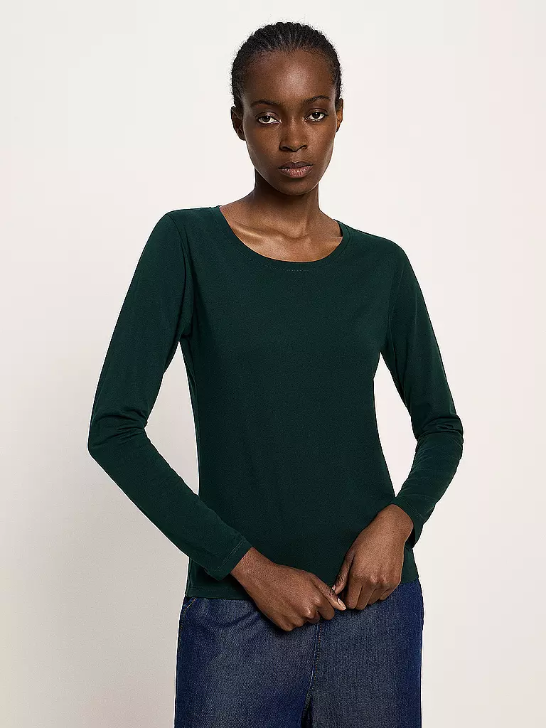 LANIUS | Camiseta de manga larga | Verde oscuro