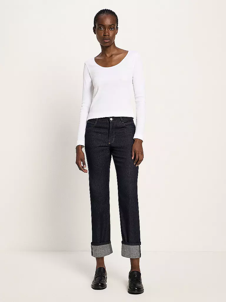 LANIUS | Jeans Straight Fit 7/8 | Azul oscuro