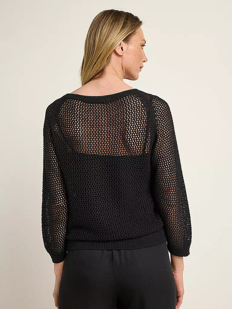 LANIUS | Pullover
Marca: LANIUS
Color: negro
Categorías: Moda,Mujer

Largo de manga: Manga 3/4
Escote: Cuello redondo
Material: Algodón,Lino
Diseño: Liso
Corte (Prenda superior): Regular
Estilo: Pure
Detalles: Patrón de punto | 