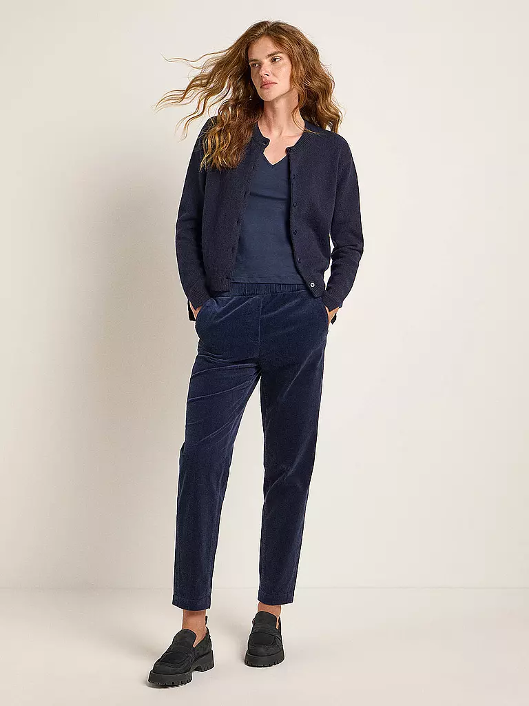 LANIUS | Strickjacke Boxy Fit | Azul oscuro