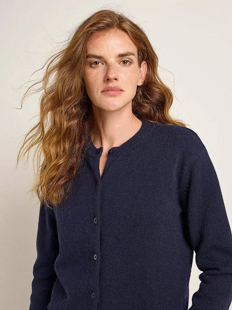 LANIUS | Strickjacke Boxy Fit | Azul oscuro