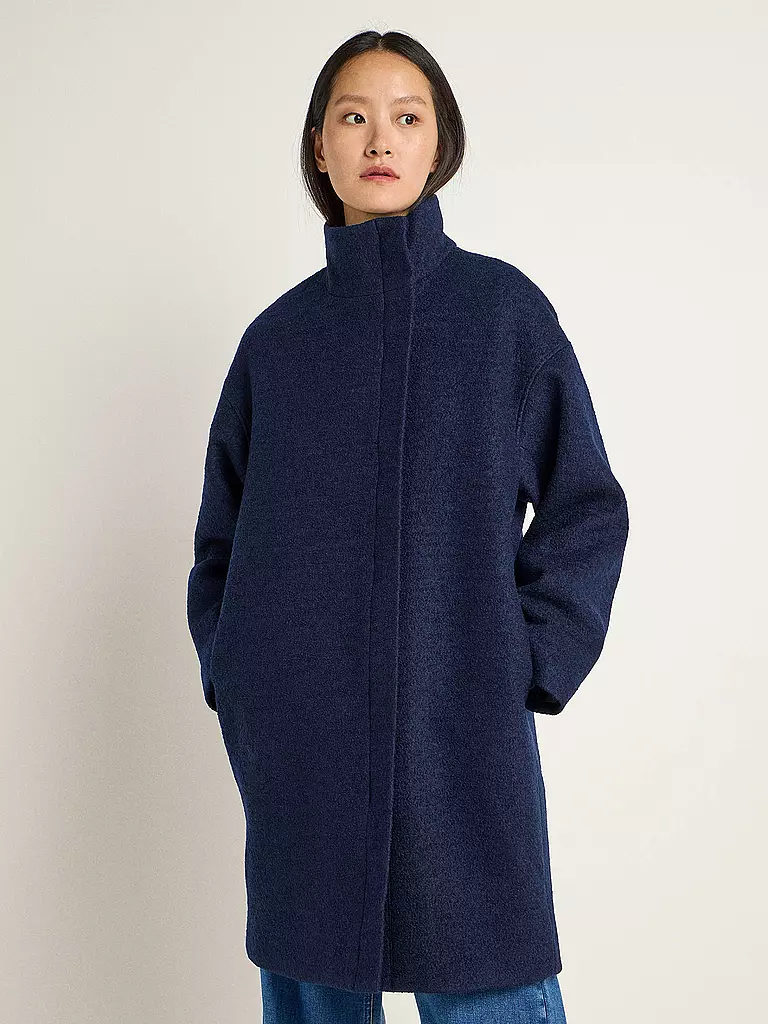 LANIUS | Wollmantel Oversized Fit | Azul oscuro