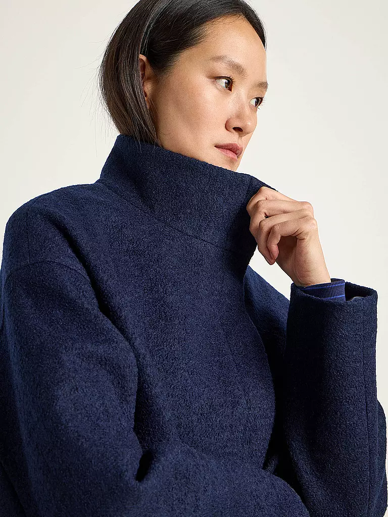 LANIUS | Wollmantel Oversized Fit | Azul oscuro