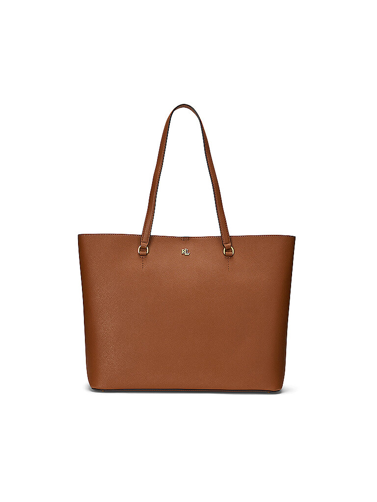 Lauren Ralph Lauren Bolso de cuero - Shopper KARLY TOTE Large marrón claro