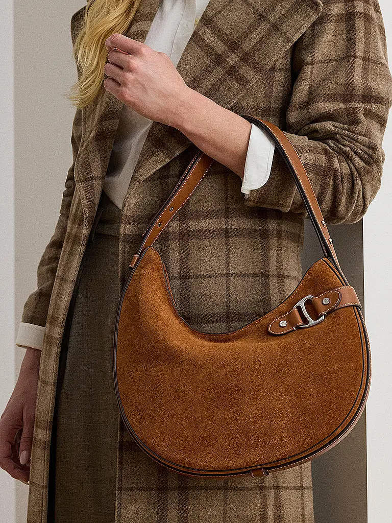 LAUREN RALPH LAUREN | Bolso de cuero - Bolso Hobo TASHA Large | Marrón claro