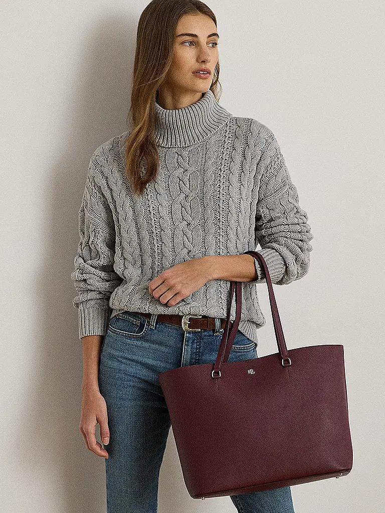 LAUREN RALPH LAUREN | Bolso de cuero - Shopper KARLY Large | Rojo oscuro