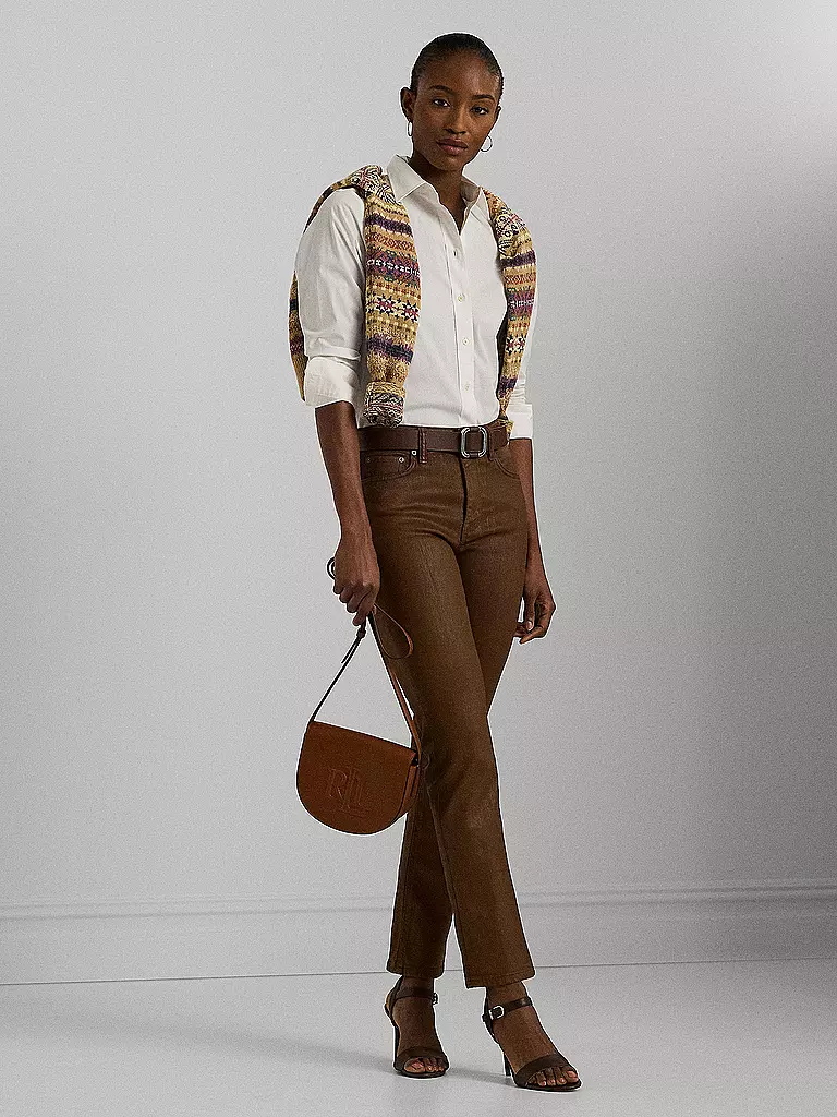 LAUREN RALPH LAUREN | Ledertasche - Mini Bag WITLEY Medium | Marrón
