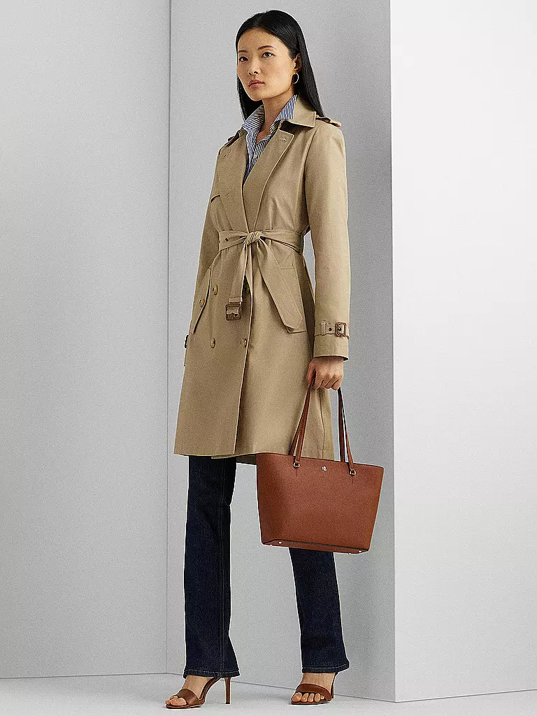 LAUREN RALPH LAUREN | Ledertasche - Shopper KARLY Medium | Marrón