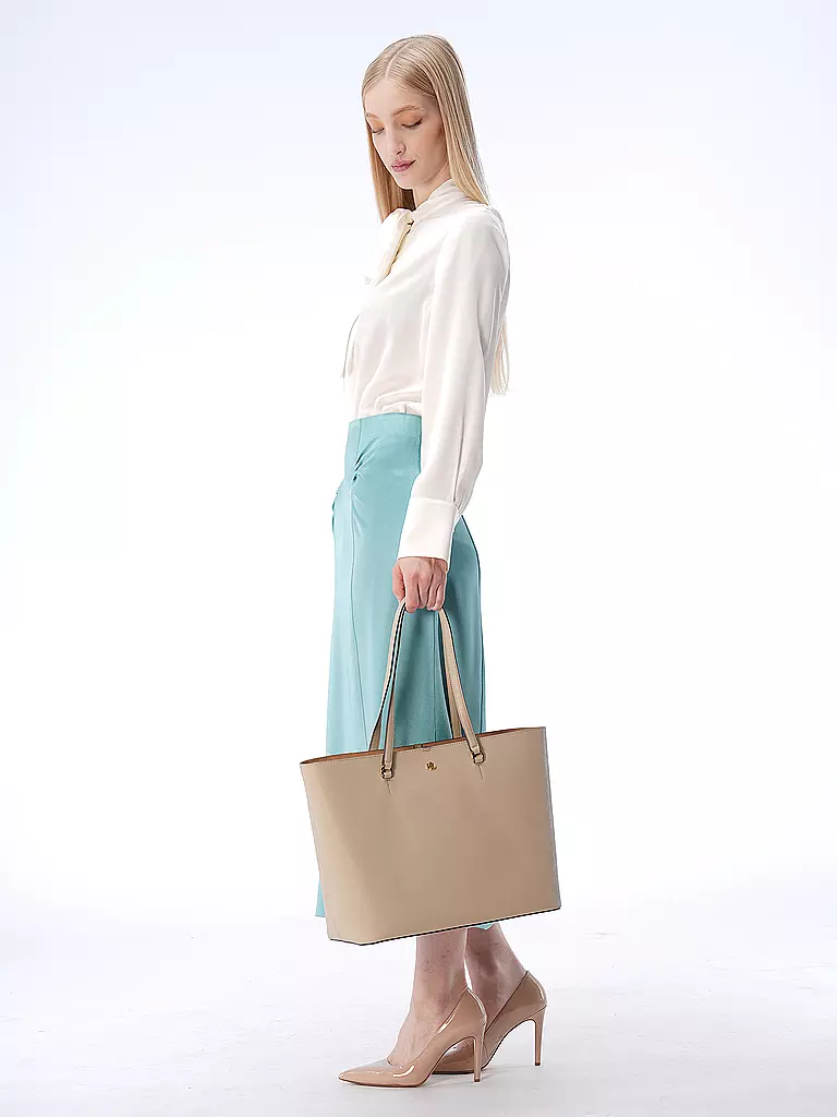 LAUREN RALPH LAUREN | Ledertasche - Shopper KARLY TOTE Large | Crema