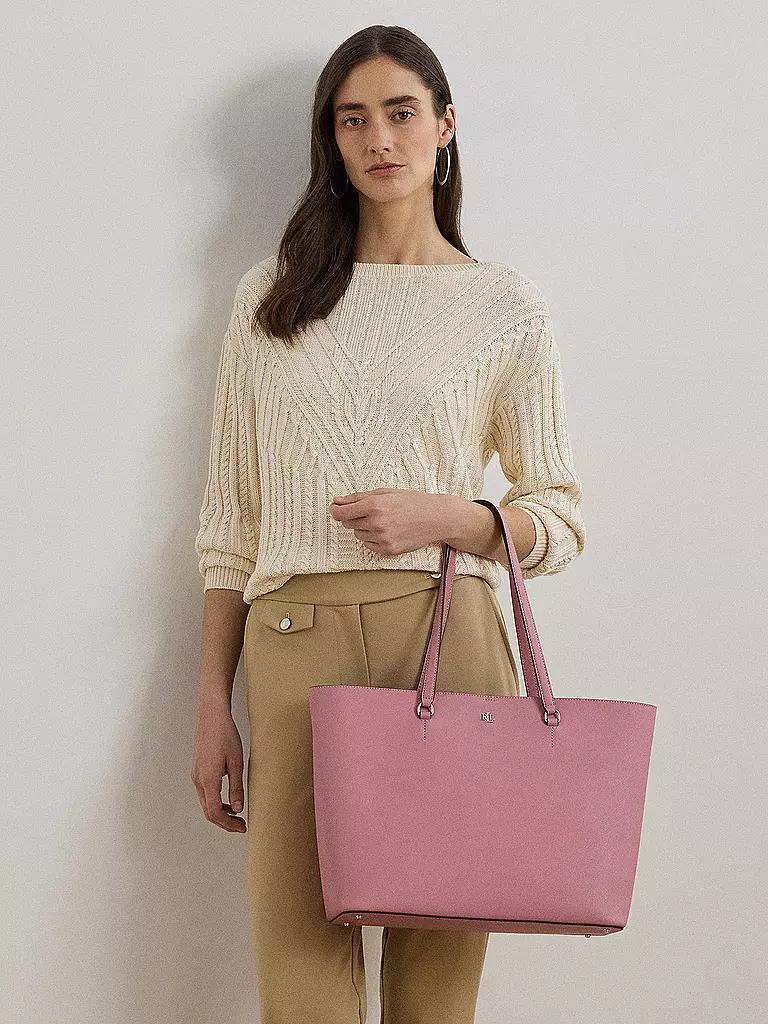 LAUREN RALPH LAUREN | Ledertasche - Shopper KARLY TOTE Large | Rosa